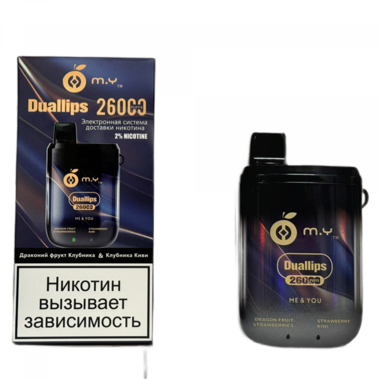Одноразовая электронная сигарета M.Y. Duallips 26000 - Ледяная мята & Лимон Мята